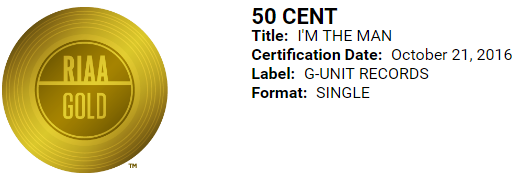 50 Cent, который смог: сингл I'm The Man стал золотым!