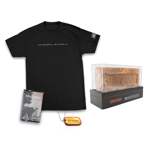 Eminem: Подлинный кирпич + Жетон из хорошего дерева + The Marshall Mathers LP аудио кассета и футболка