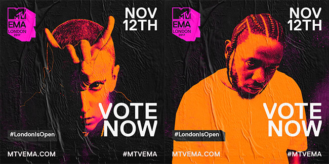 Eminem и Kendrick Lamar номинированы на MTV EMA 2017