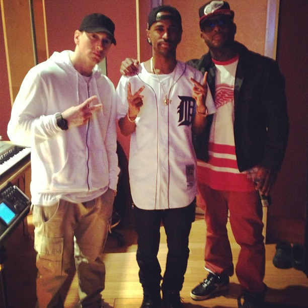 Eminem, Big Sean и Royce Da 59 в студии Детройта - апрель 2013